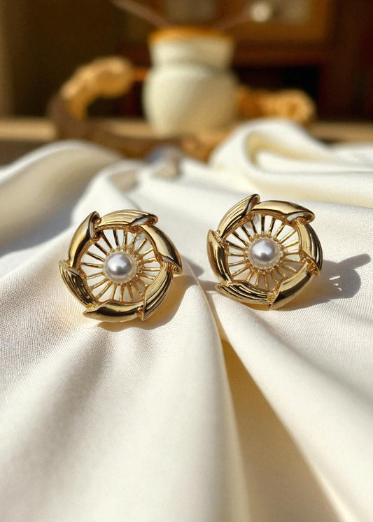 GOLDEN PEARL EARRINGS