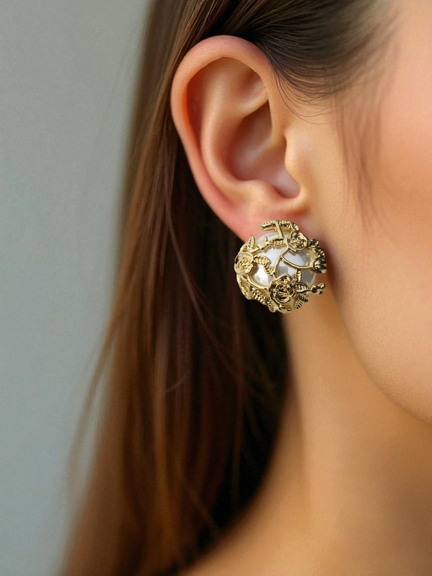 Regal Rose Pearl Earrings