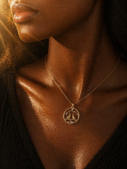 Twin Songbirds Pendant Necklace