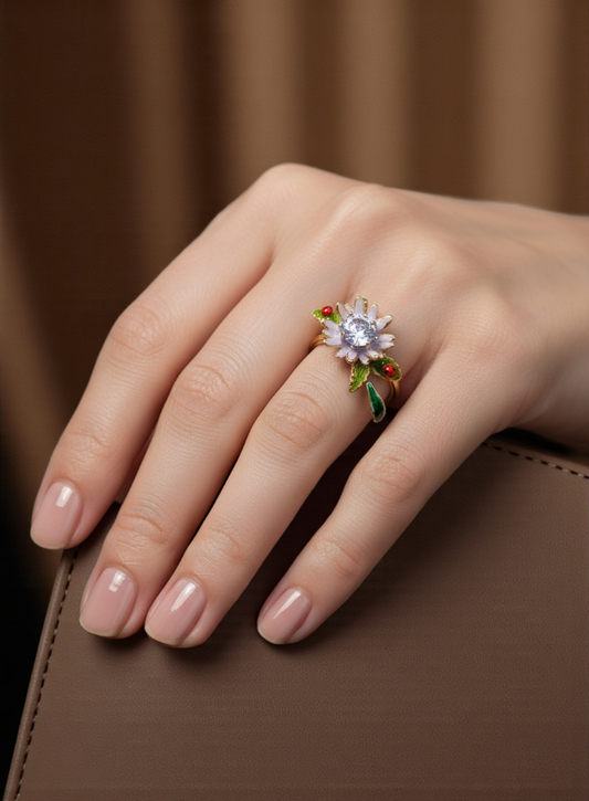 Blossom Muse Enamel Ring