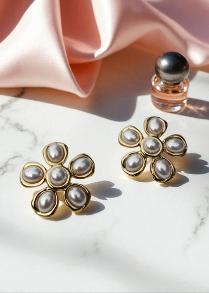 FLORAL PEARL STUDS