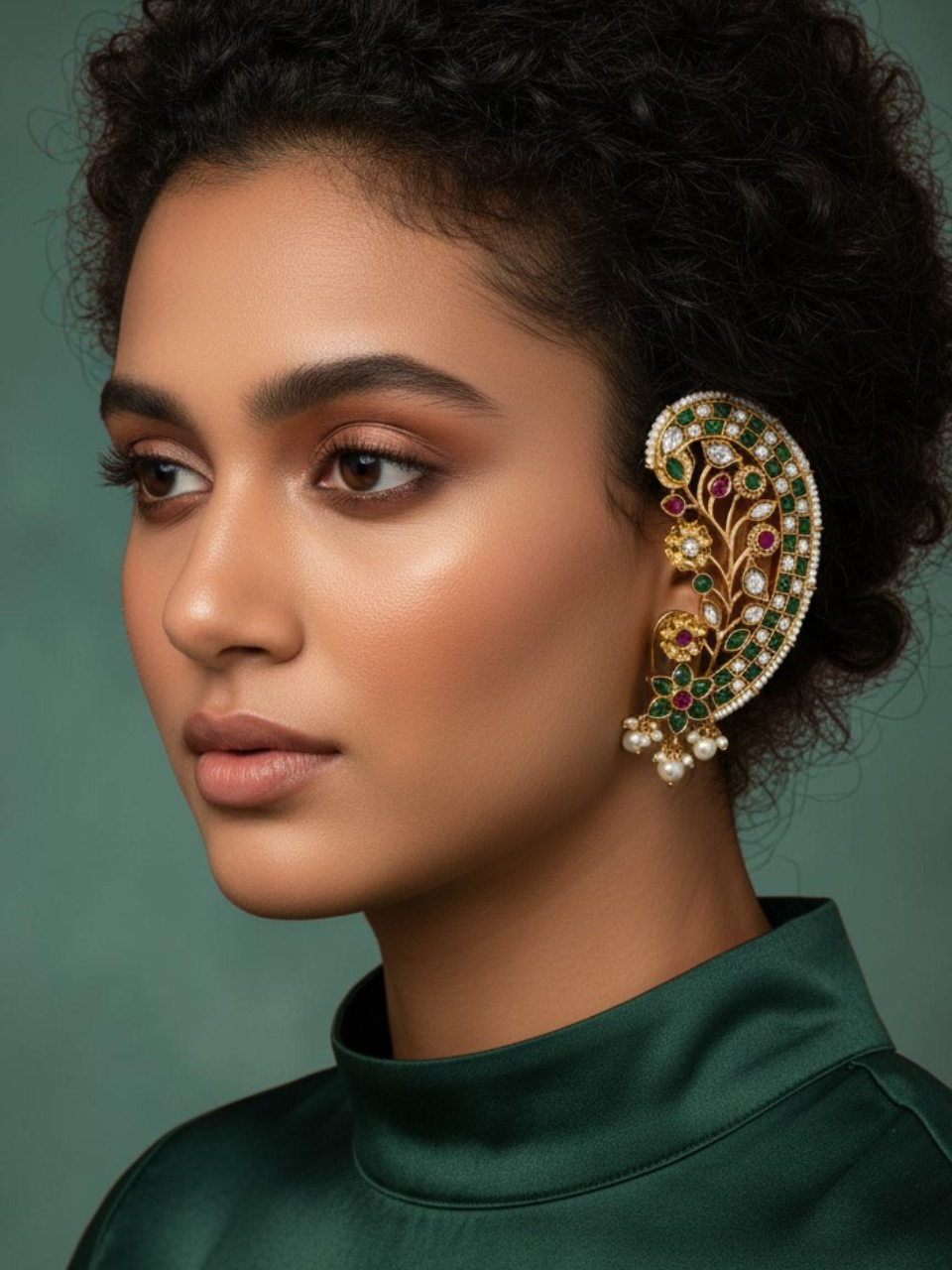 Ruby Bloom Ear Cuff