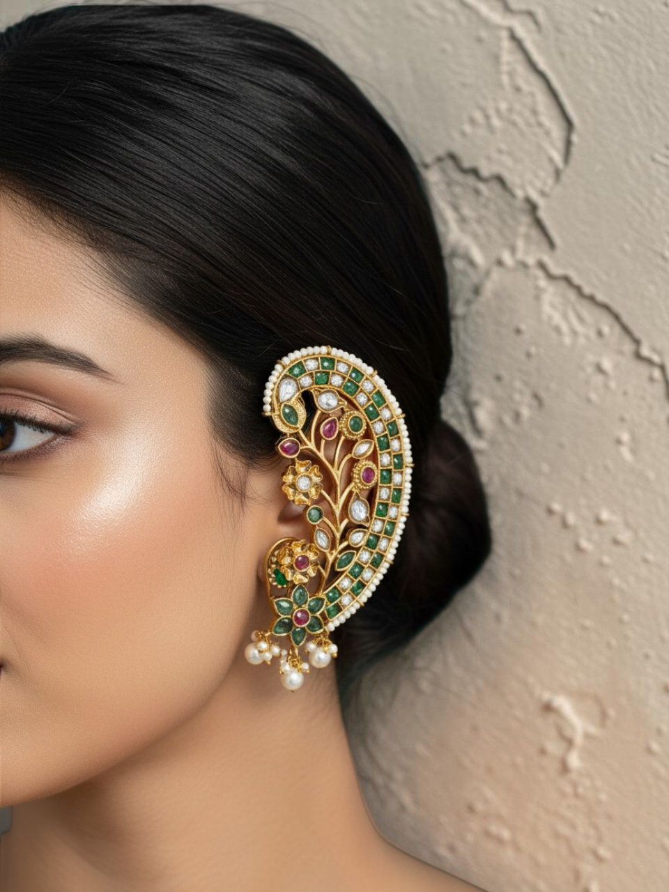 Ruby Bloom Ear Cuff