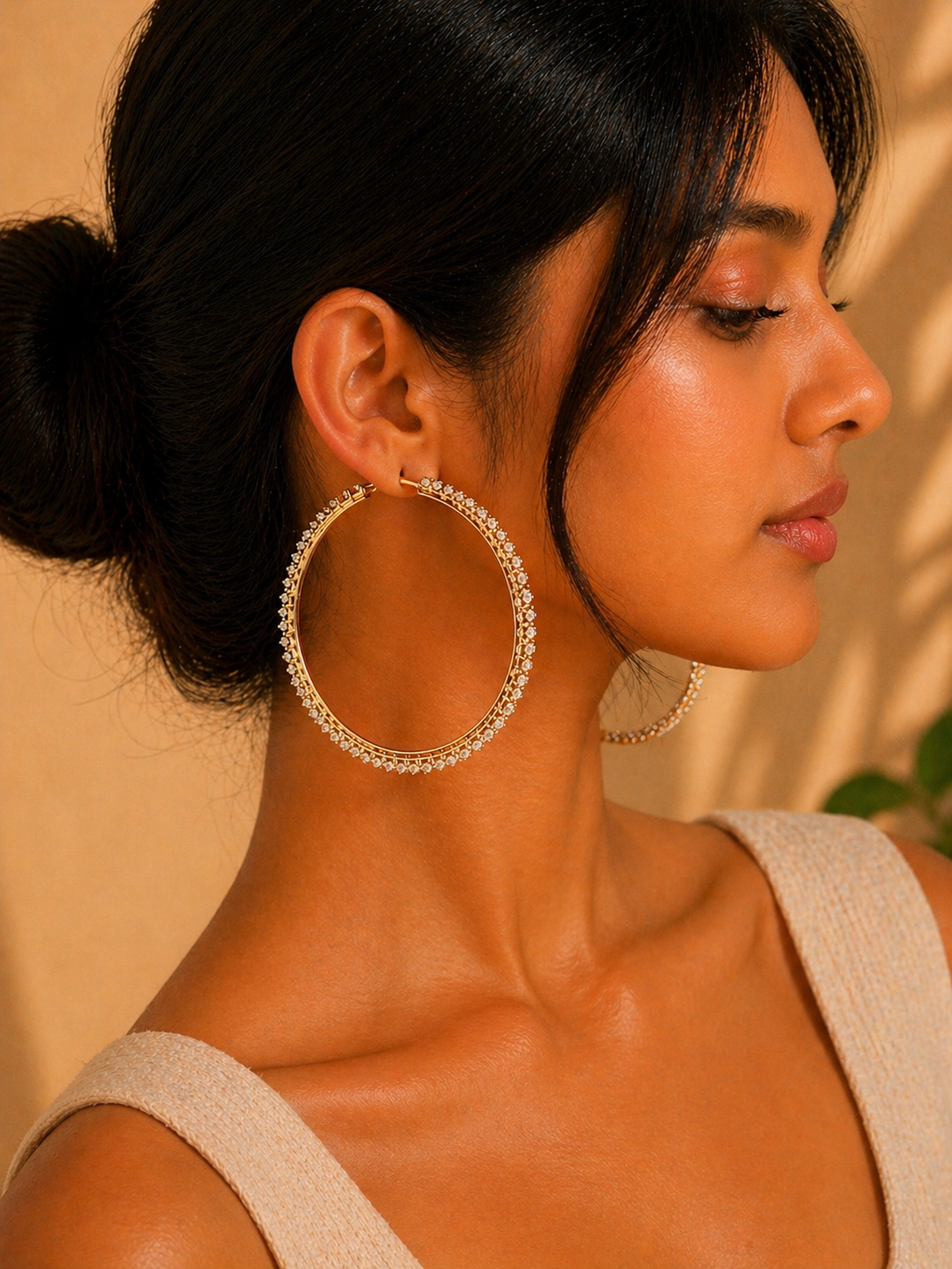 Crystal Halo Statement Hoops