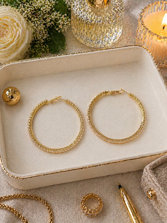 Crystal Halo Statement Hoops